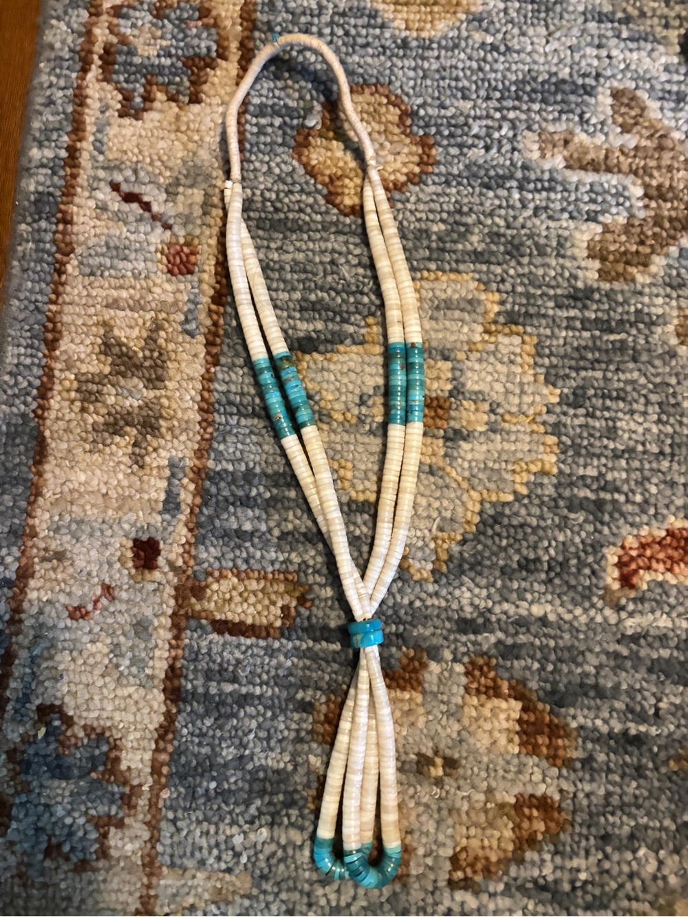 Vintage/Estate Turquoise & Cream Multi-Strand Beaded Necklace - Women Jewelry - Picture 3 of 3